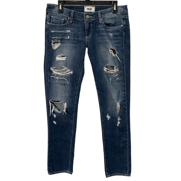 Paige Jimmy Jimmy‎ Skinny Jean Size 26 Willa Destroyed Patchwork - Picture 2 of 11